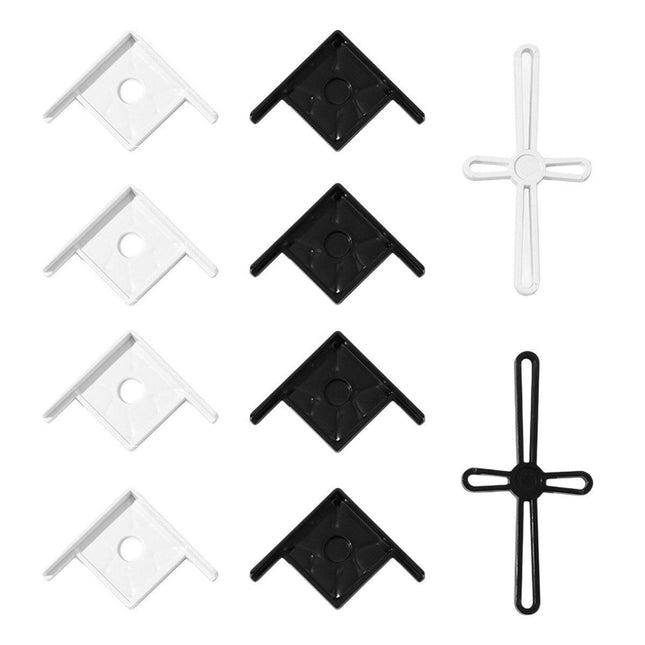 5pcs Plastic Fish Tank Base Bracket Corner Guard Stand Holder for Aquarium Tanks - Black-L.