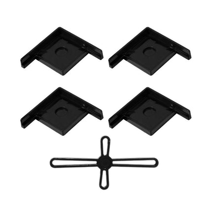 5pcs Plastic Fish Tank Base Bracket Corner Guard Stand Holder for Aquarium Tanks - Black-L.