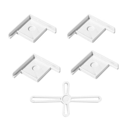 5pcs Plastic Fish Tank Base Bracket Corner Guard Stand Holder for Aquarium Tanks - White-L.