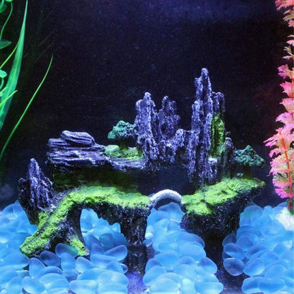 Aquarium Decoration Rock Cave Stone Ornament Fish Tank Mountain View Decor.