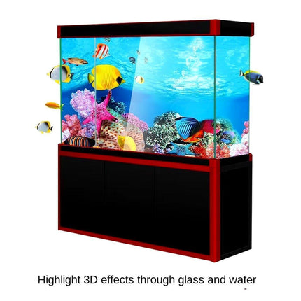 Aquarium Background Fish Tank Wallpaper Double Sided Decoration Sticker Paper - H-50cmx82cm.