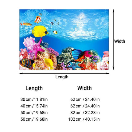 Aquarium Background Fish Tank Wallpaper Double Sided Decoration Sticker Paper - J-50cmx82cm.