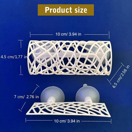 Aquarium Fish Resting Tunnel Hiding House for Betta Shrimp Small Fish Tank Decor - White.
