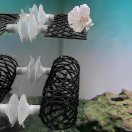 Aquarium Fish Resting Tunnel Hiding House for Betta Shrimp Small Fish Tank Decor - White.