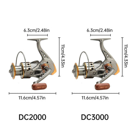All-Metal Spinning Fishing Reel Sea Pole Fishing Gear Wire Cup Fishing Rod - 2000.