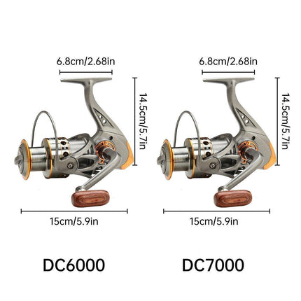 All-Metal Spinning Fishing Reel Sea Pole Fishing Gear Wire Cup Fishing Rod - 2000.