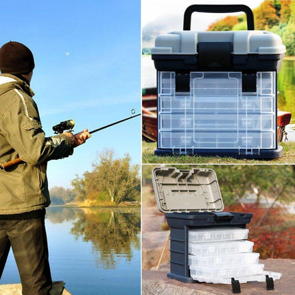 Removable 4 Tray Heavy Duty Fishing Tackle Box Storage Organizer for Tackle.