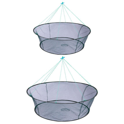 Open Folding Fishing Net Round Fishnet Portable Fish Pocket for Outdoor Angling - 80cm.