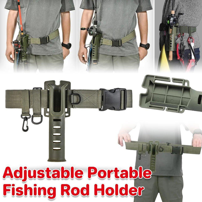 Adjustable Fishing Rod Holder Belt Portable Waist Strap Fishing Gear Rod Storage.