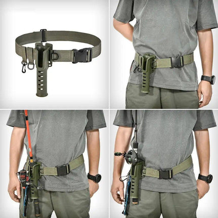 Adjustable Fishing Rod Holder Belt Portable Waist Strap Fishing Gear Rod Storage.