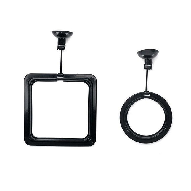 Fish Feeding Ring Aquarium Fish Tank Feeder Floating Fish Food Feeder Fish Food Black - Black Square.