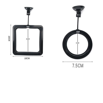 Fish Feeding Ring Aquarium Fish Tank Feeder Floating Fish Food Feeder Fish Food Black - Black Square.