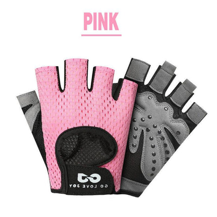 L Size Women Fitness Gym Training Gloves Half Finger Gel Weight Lifting Workout Gloves - Grey.