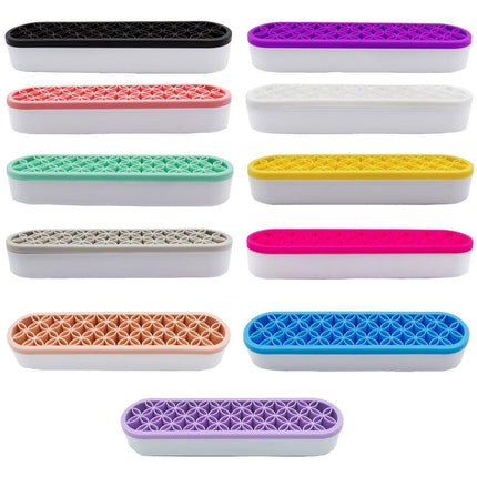 Silicone Makeup Organizer Cosmetic Storage Box Lipstick Brush Holder Desktop Box - Flesh Pink.