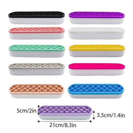 Silicone Makeup Organizer Cosmetic Storage Box Lipstick Brush Holder Desktop Box - White.