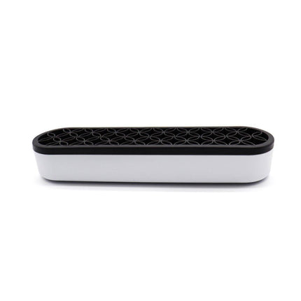 Silicone Makeup Organizer Cosmetic Storage Box Lipstick Brush Holder Desktop Box - White.
