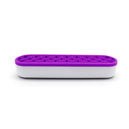 Silicone Makeup Organizer Cosmetic Storage Box Lipstick Brush Holder Desktop Box - White.