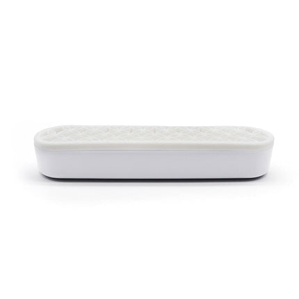 Silicone Makeup Organizer Cosmetic Storage Box Lipstick Brush Holder Desktop Box - White.