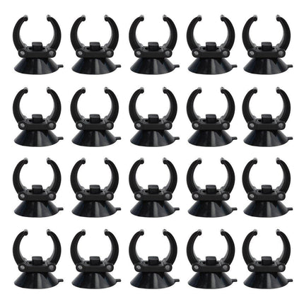 20PCS Black Suction Mount Clips for Aquarium Equipment.