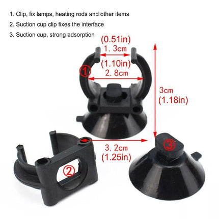 20PCS Black Suction Mount Clips for Aquarium Equipment.