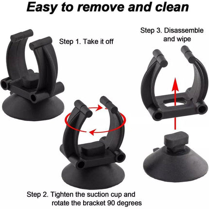 20PCS Black Suction Mount Clips for Aquarium Equipment.