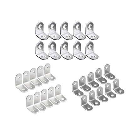 10pcs 90-degree L Type Angle Brackets Right Angle Fixed Support Furniture Connector - 25*25*16mm.