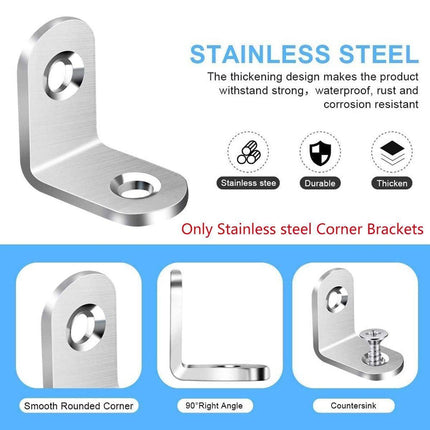 10pcs 90-degree L Type Angle Brackets Right Angle Fixed Support Furniture Connector - 25*25*16mm.