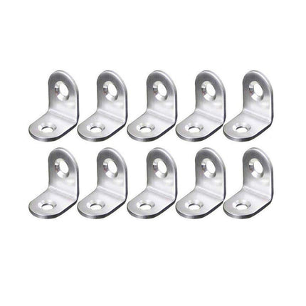 10pcs 90-degree L Type Angle Brackets Right Angle Fixed Support Furniture Connector - 25*25*16mm.