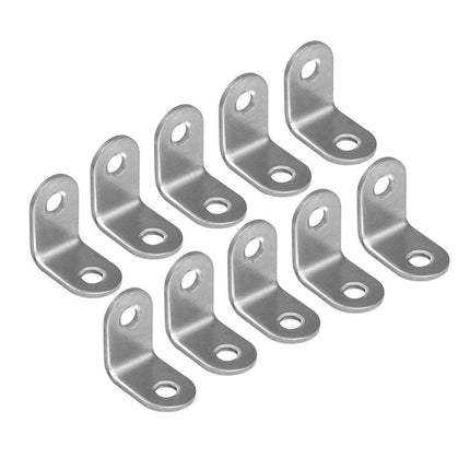 10pcs 90-degree L Type Angle Brackets Right Angle Fixed Support Furniture Connector - 25*25*16mm.