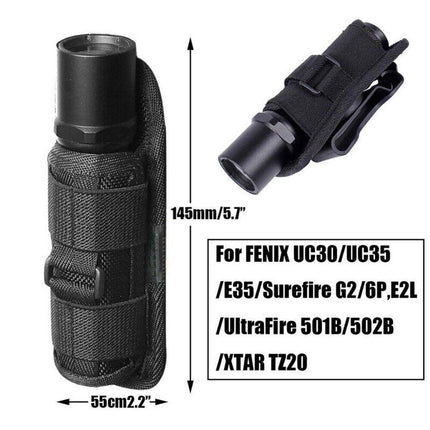 Portable Outdoor Military Flashlight Bag Pouch Tactical Case Holster Belt Holder - Green.