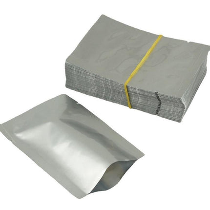 Silver Open Top Aluminum Foil Packaging Bags Heat Seal Vacuum Food Pouches - 22X30CM.