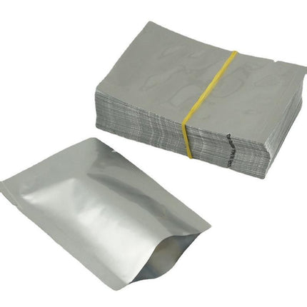 Silver Open Top Aluminum Foil Packaging Bags Heat Seal Vacuum Food Pouches - 22X30CM.