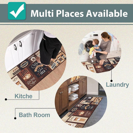 Printed Non Slip Door Floor Rug Mat Kitchen Bathroom Carpet Mat Water Absorbent.