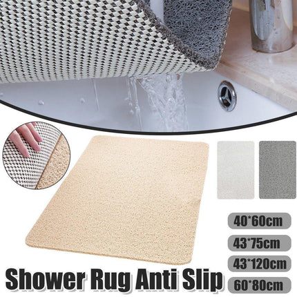 Waterproof Non-Slip Bathroom Shower Mat Anti-Slip Rug Toilet Floor Mat Washable - Cream-40*60cm.