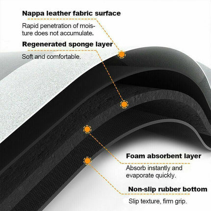 50x80CM Super Absorbent Floor Mat Soft Quick-Drying Non-Slip Diatom Mud Bath - Grey-Oval.