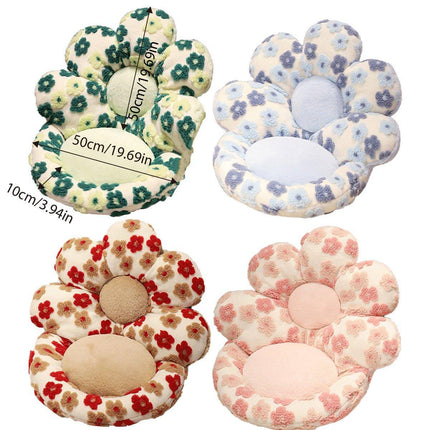 Cute Soft Seat Cushion Flower Shaped Lazy Sofa Pad for Office Chairs and Home Use - Green.