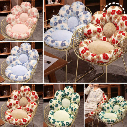Cute Soft Seat Cushion Flower Shaped Lazy Sofa Pad for Office Chairs and Home Use - Green.