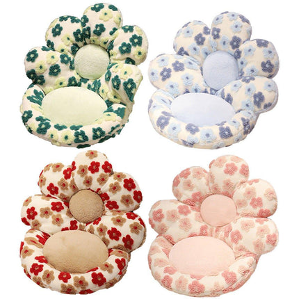 Cute Soft Seat Cushion Flower Shaped Lazy Sofa Pad for Office Chairs and Home Use - Red.