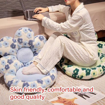 Cute Soft Seat Cushion Flower Shaped Lazy Sofa Pad for Office Chairs and Home Use - Red.