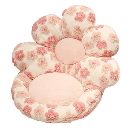 Cute Soft Seat Cushion Flower Shaped Lazy Sofa Pad for Office Chairs and Home Use - Red.