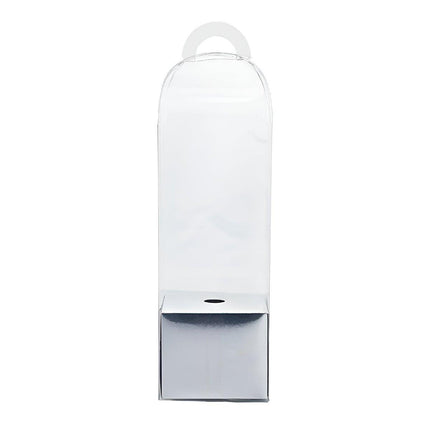 10pcs Bouquet Packaging Transparent PVC Flower Box Portable Floral Gift Boxes - Black.