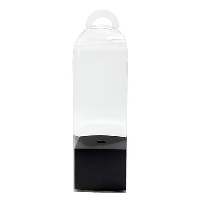 10pcs Bouquet Packaging Transparent PVC Flower Box Portable Floral Gift Boxes - Black.