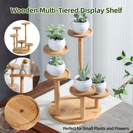 Round Tabletop Flower Stand Balcony Storage Shelf Display Rack Indoor Outdoor.