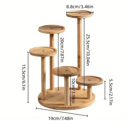 Round Tabletop Flower Stand Balcony Storage Shelf Display Rack Indoor Outdoor.