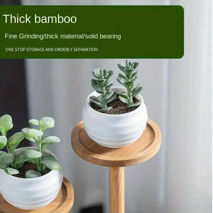 Round Tabletop Flower Stand Balcony Storage Shelf Display Rack Indoor Outdoor.