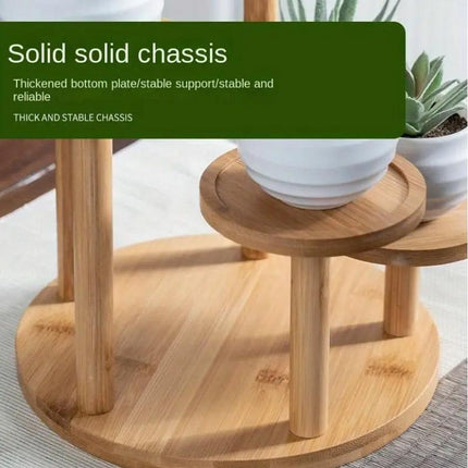 Round Tabletop Flower Stand Balcony Storage Shelf Display Rack Indoor Outdoor.