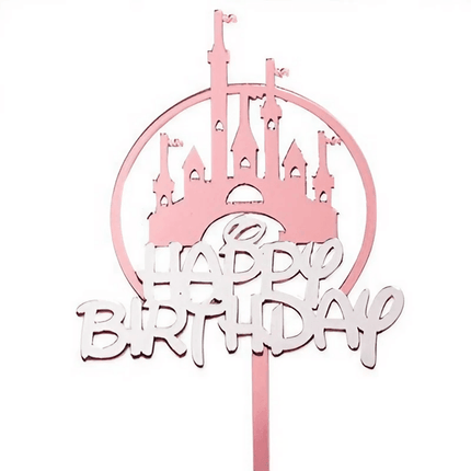 Happy Birthday Anniversary Wedding Cake Flowers Topper Acrylic Party Decorations - NO.10.