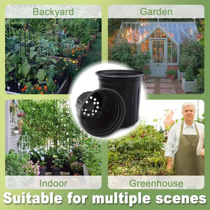 100PCS Black Gallon Soft Plastic Planter Bag Garden Nursery Pot Balcony Grow Bag.