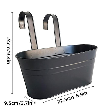 3pcs Double Hooks Hanging Planter Basket for Balcony Fence Outdoor Garden Pots.