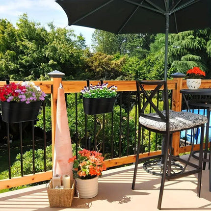 3pcs Double Hooks Hanging Planter Basket for Balcony Fence Outdoor Garden Pots.